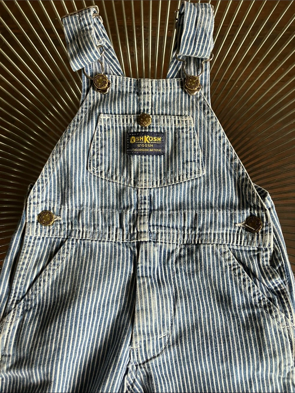 Vintage OshKosh hickory stripe overalls size 3T
